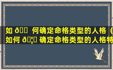 如 🐠 何确定命格类型的人格（如何 🦉 确定命格类型的人格特征）